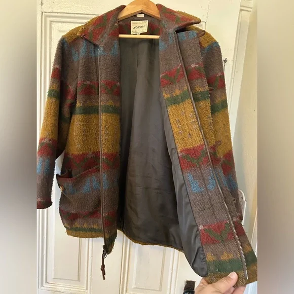 Vintage southwestern Multicolor Patterned Men's Jacket size M - Picture 4 of 15